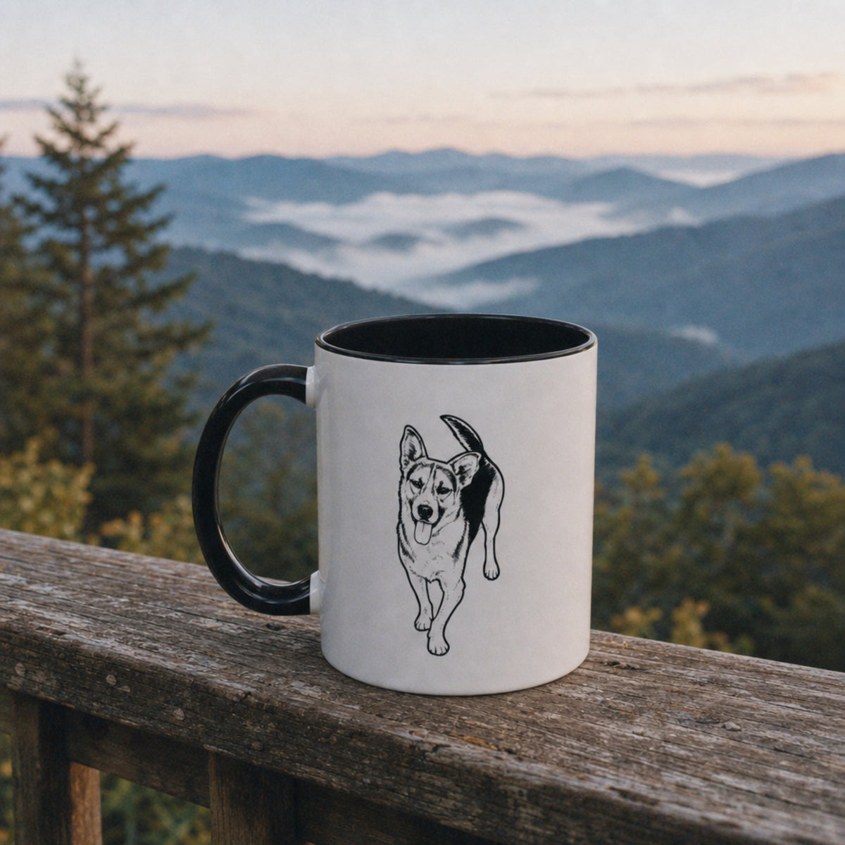 Personalized Heritage Dog Accent Mug | Custom Pet Sketch Ceramic Cup_Doggo Mojo_Ceramic Mugs_5