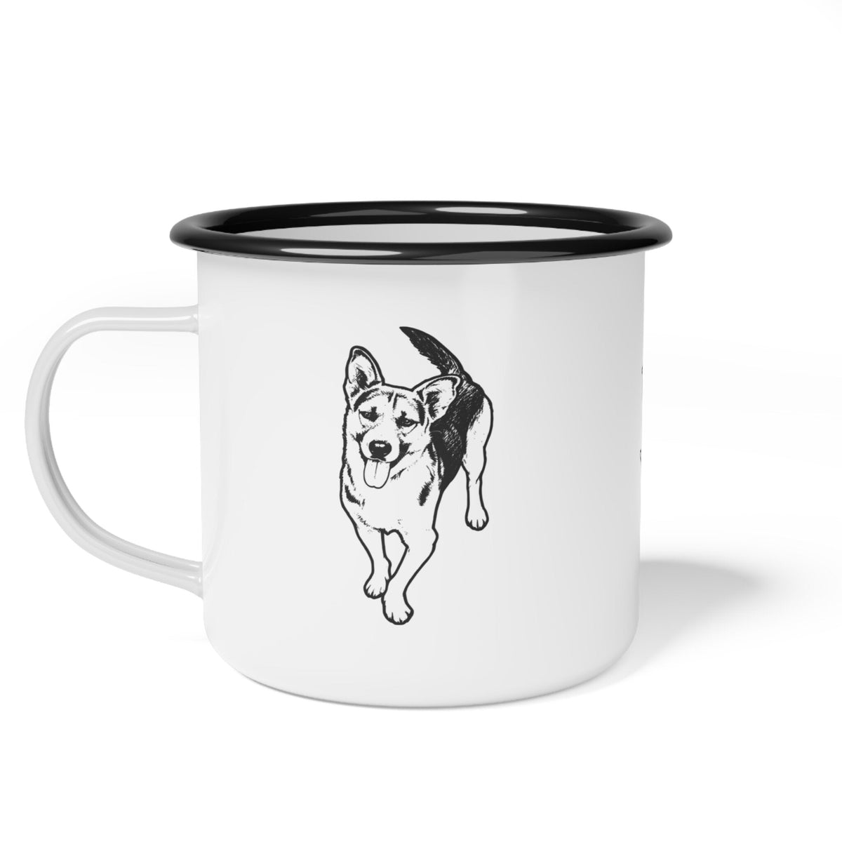 Personalized Heritage Dog Enamel Camp Mug | Custom Pet Sketch & Jack Pine Art_Doggo Mojo_Camp Mug_9