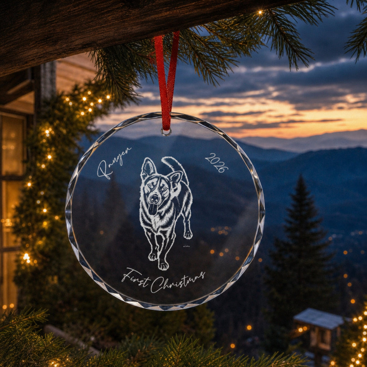 Personalized Heritage Dog Glass Ornament | Custom Beveled Keepsake & Sun Catcher_Doggo Mojo_Home Decor_5
