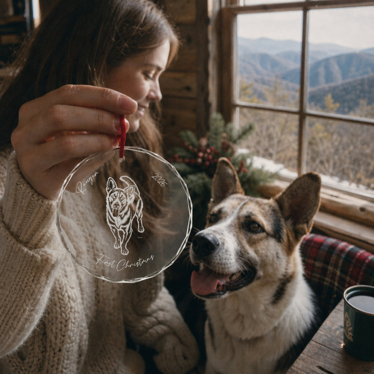 Personalized Heritage Dog Glass Ornament | Custom Beveled Keepsake & Sun Catcher_Doggo Mojo_Home Decor_3