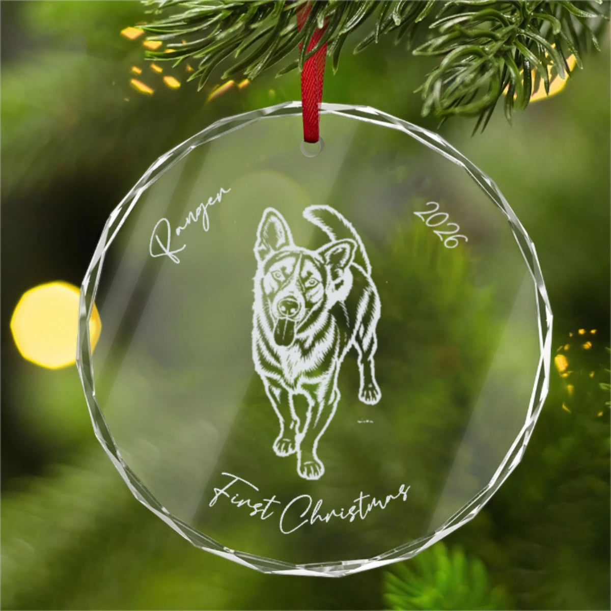 Personalized Heritage Dog Glass Ornament | Custom Beveled Keepsake & Sun Catcher_Doggo Mojo_Home Decor_6