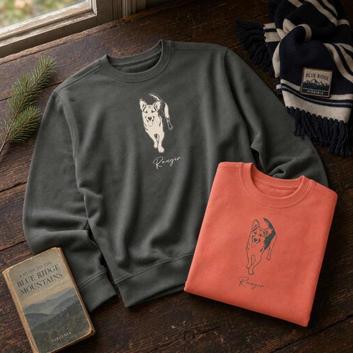 Personalized Heritage Dog Sweatshirt | Custom Pet Sketch Comfort Colors Crewneck_Doggo Mojo_Sweatshirt_4
