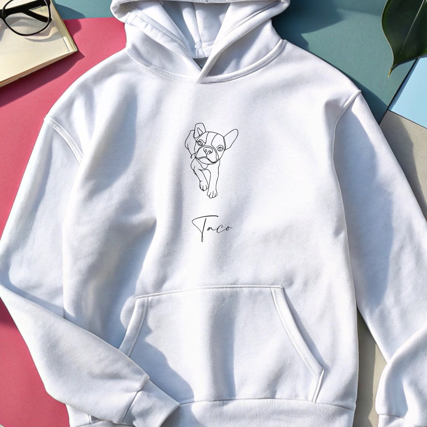 Personalized Hoodie: Minimal Line Art with Your Dog's Photo & Name_Doggo Mojo_Hoodies_6