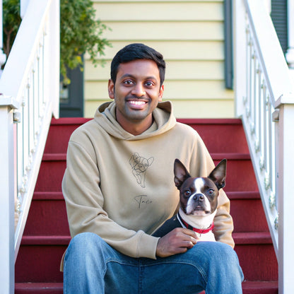 Personalized Hoodie: Minimal Line Art with Your Dog's Photo & Name_Doggo Mojo_Hoodies_2