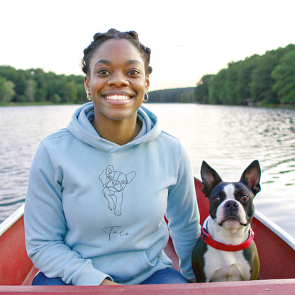 Personalized Hoodie: Minimal Line Art with Your Dog's Photo & Name_Doggo Mojo_Hoodies_4