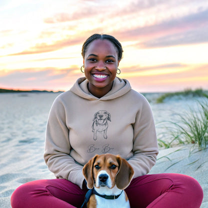 Personalized Hoodie | Modern Sketch Portrait with Your Dog's Photo & Name_Doggo Mojo_Hoodies_2