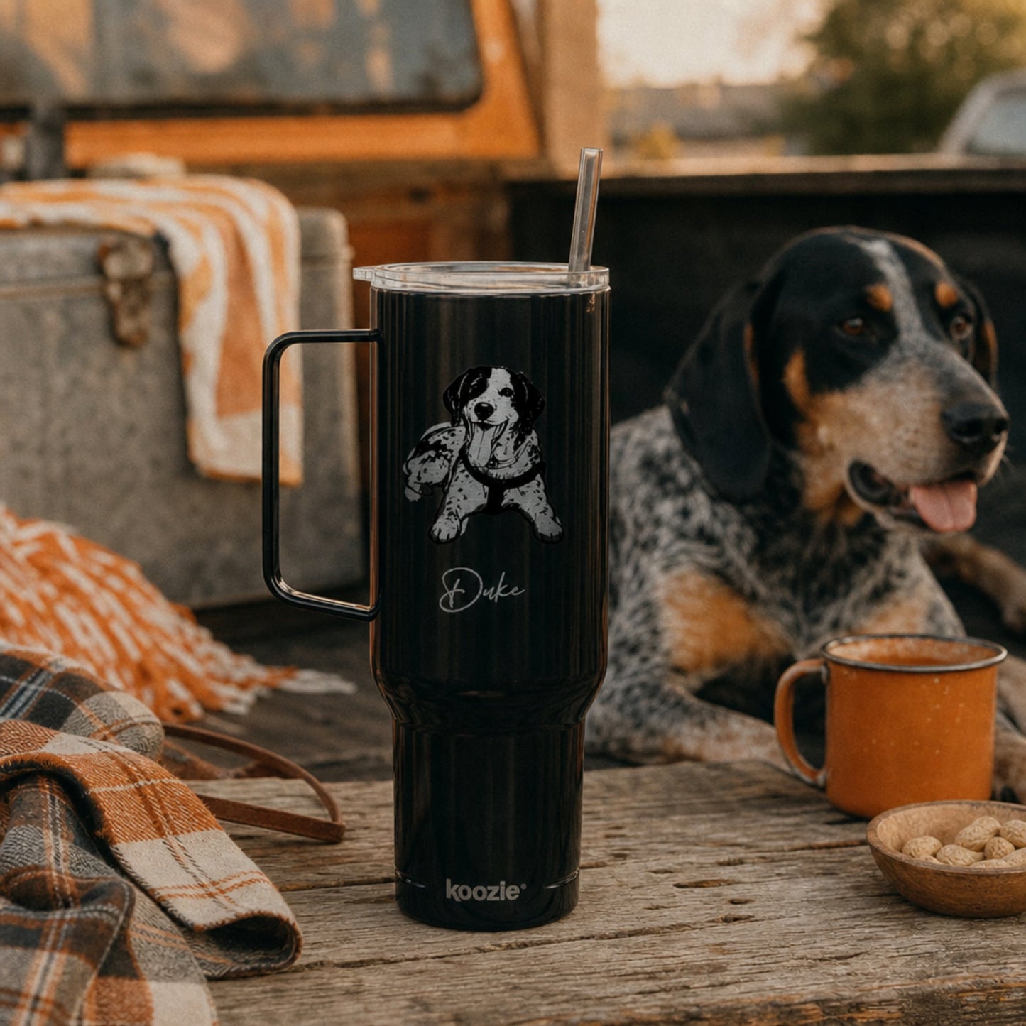 Personalized Knoxville Dog 40oz Recycled Travel Tumbler | Modern Sketch Custom Engraved_Doggo Mojo_Travel Tumbler_1