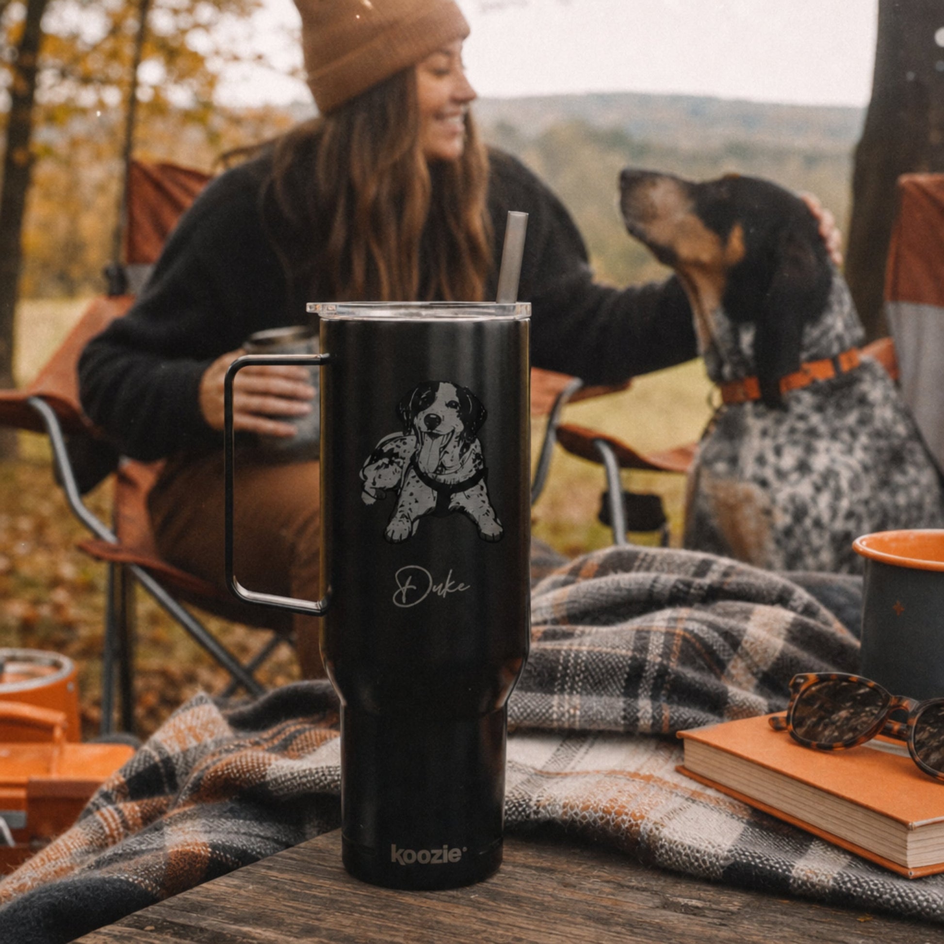 Personalized Knoxville Dog 40oz Recycled Travel Tumbler | Modern Sketch Custom Engraved_Doggo Mojo_Travel Tumbler_2