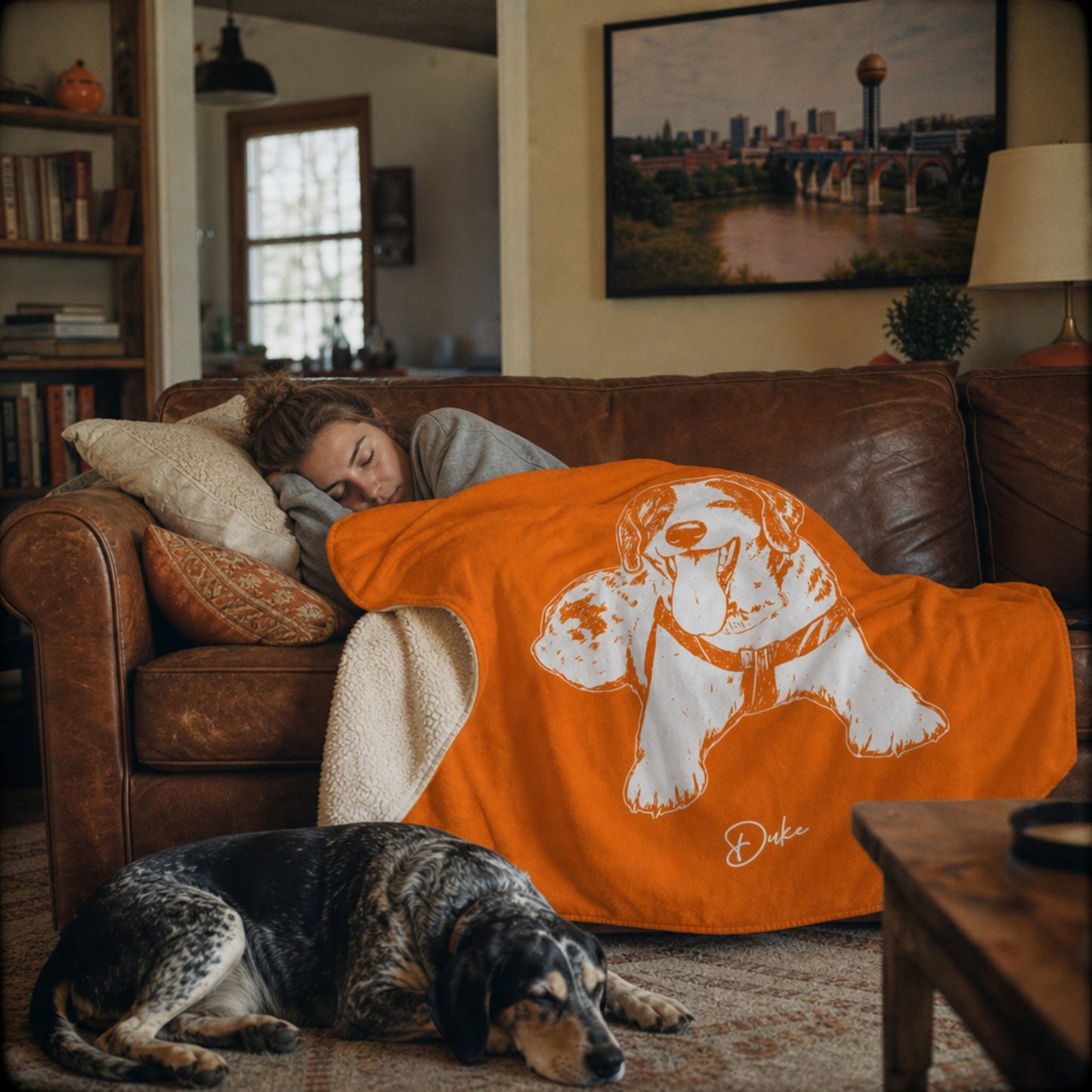 Personalized Knoxville Dog Sherpa Blanket | Modern Sketch Photo Upload_Doggo Mojo_Sherpa Blankets_2