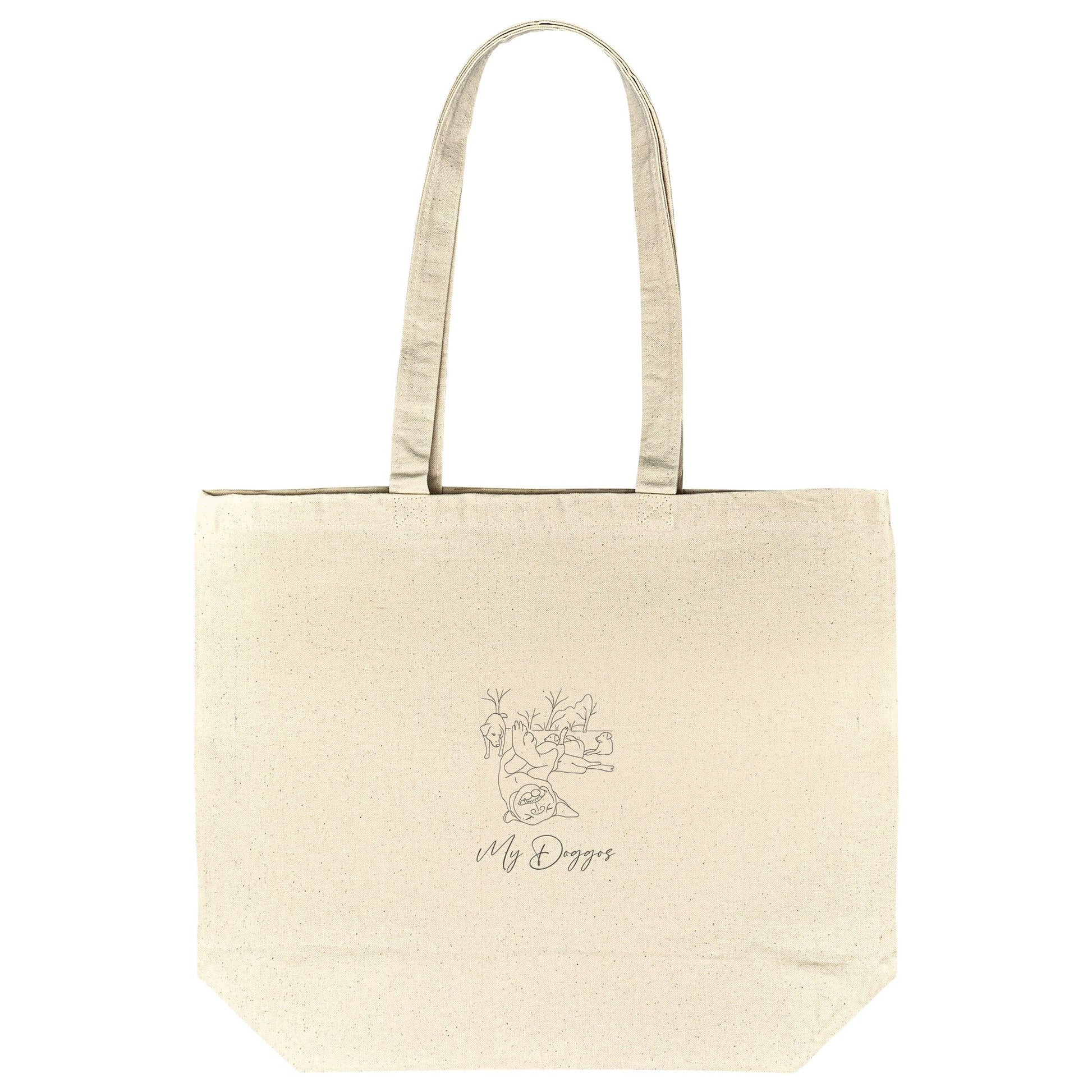 Personalized Large Tote Bag: Minimal Line Art with Your Dog's Photo & Name_Doggo Mojo_Tote Bags_4