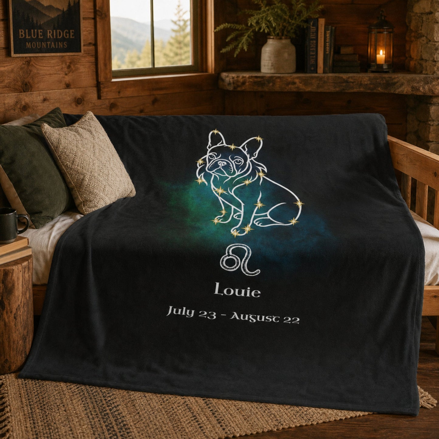 Personalized Leo Dog Sherpa Blanket | Modern Sketch Photo Upload_Doggo Mojo_Blankets_4