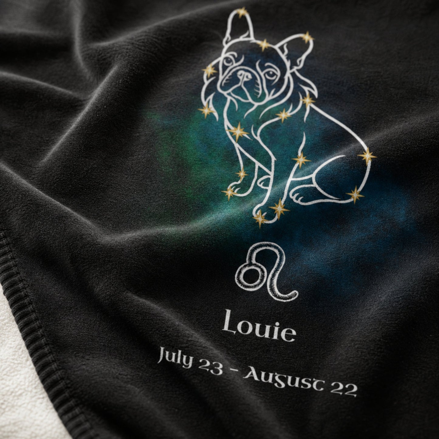 Personalized Leo Dog Sherpa Blanket | Modern Sketch Photo Upload_Doggo Mojo_Blankets_5