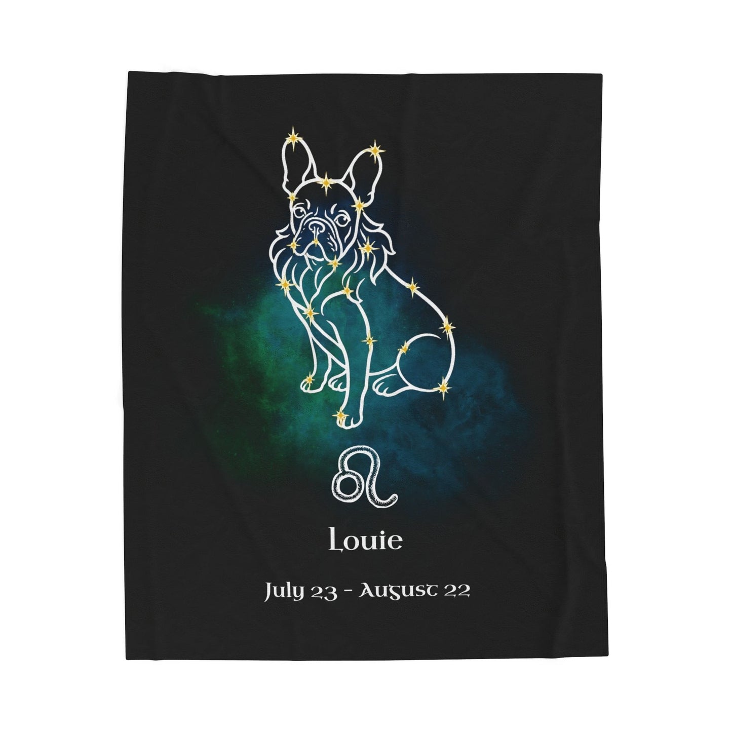 Personalized Leo Dog Velveteen Blanket | Modern Sketch Photo Upload_Doggo Mojo_Blankets_9