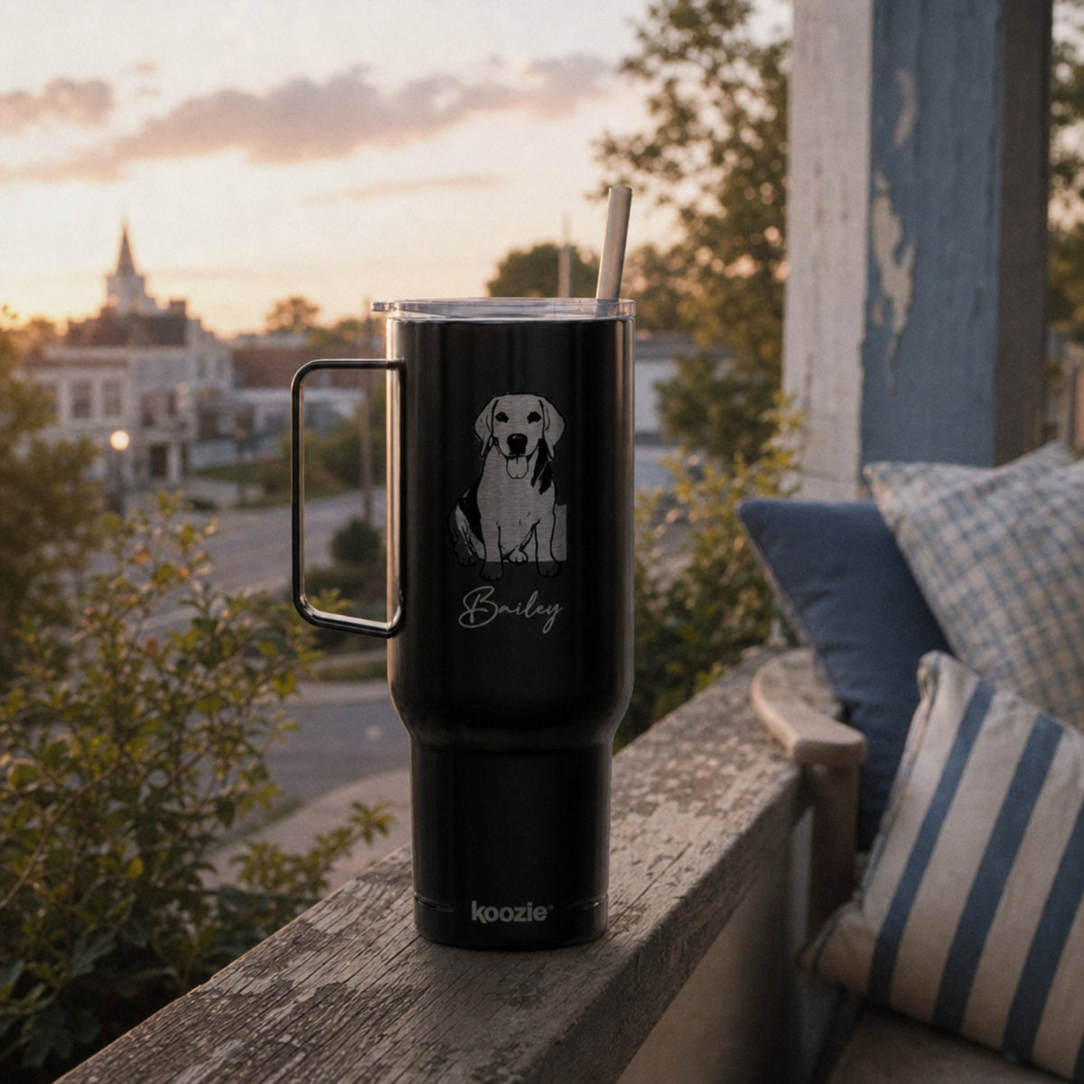 Personalized Lexington Dog 40oz Recycled Travel Tumbler | Modern Sketch Custom Engraved_Doggo Mojo_Travel Tumbler_5