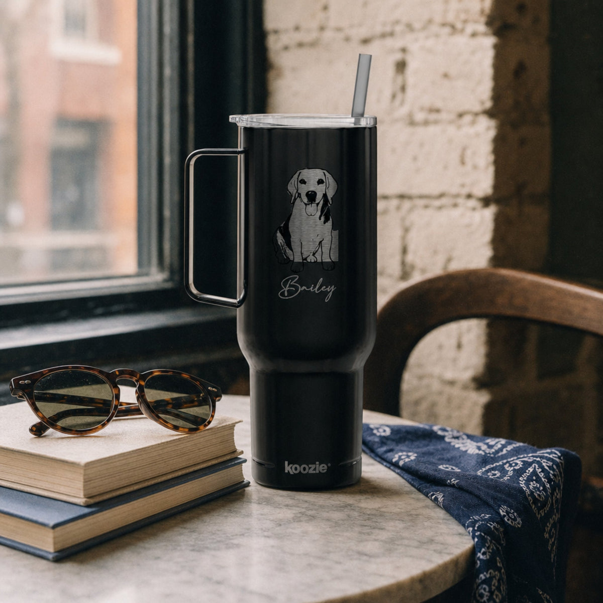 Personalized Lexington Dog 40oz Recycled Travel Tumbler | Modern Sketch Custom Engraved_Doggo Mojo_Travel Tumbler_2