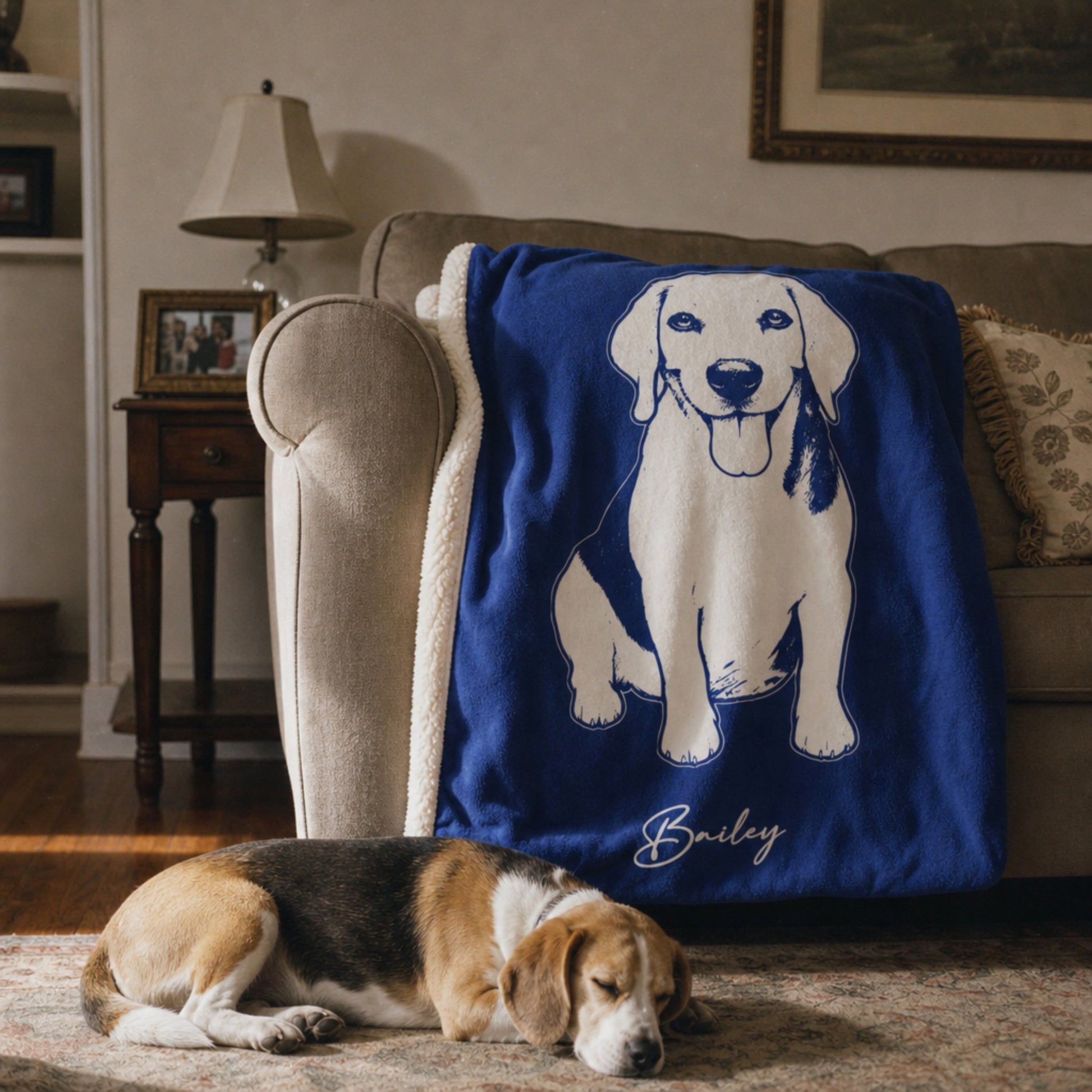 Personalized Lexington Dog Sherpa Blanket | Modern Sketch Photo Upload_Doggo Mojo_Sherpa Blankets_2