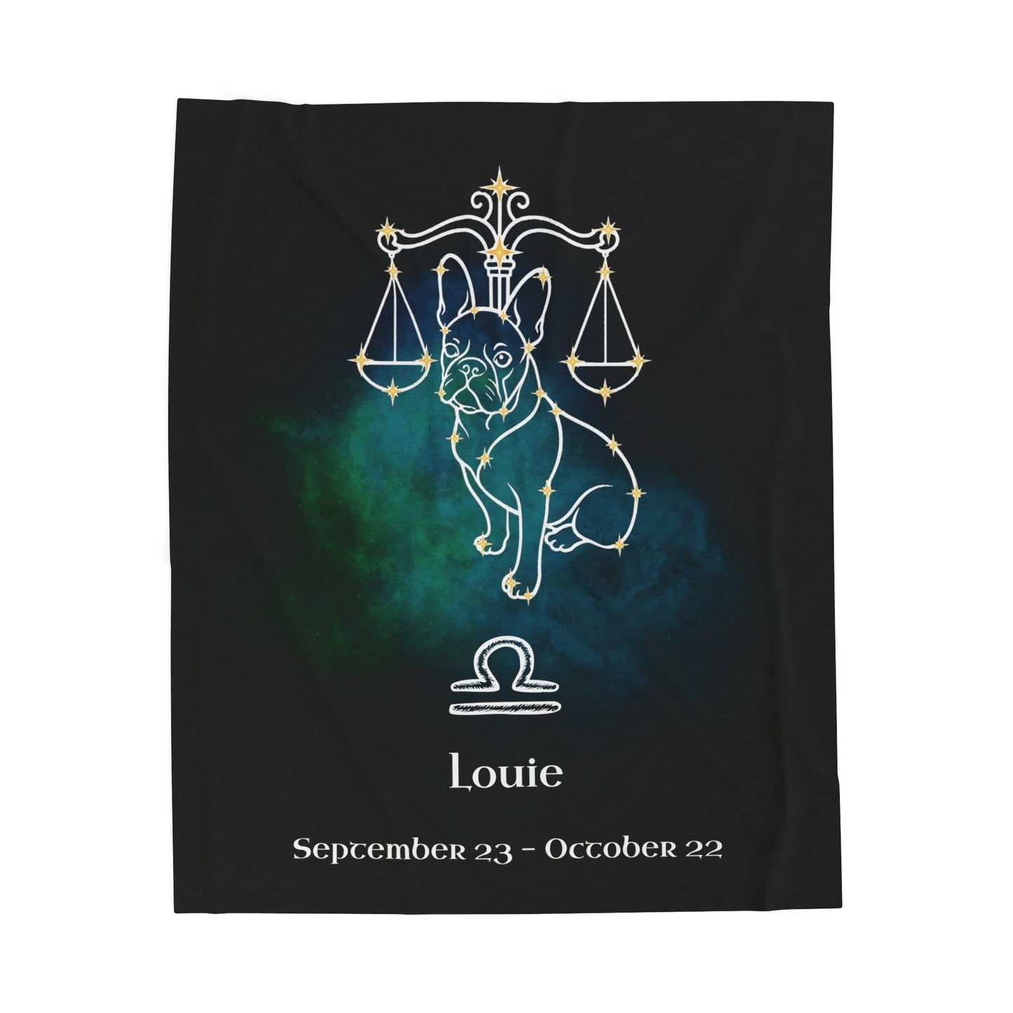Personalized Libra Dog Velveteen Blanket | Modern Sketch Photo Upload_Doggo Mojo_Velveteen Blankets_9