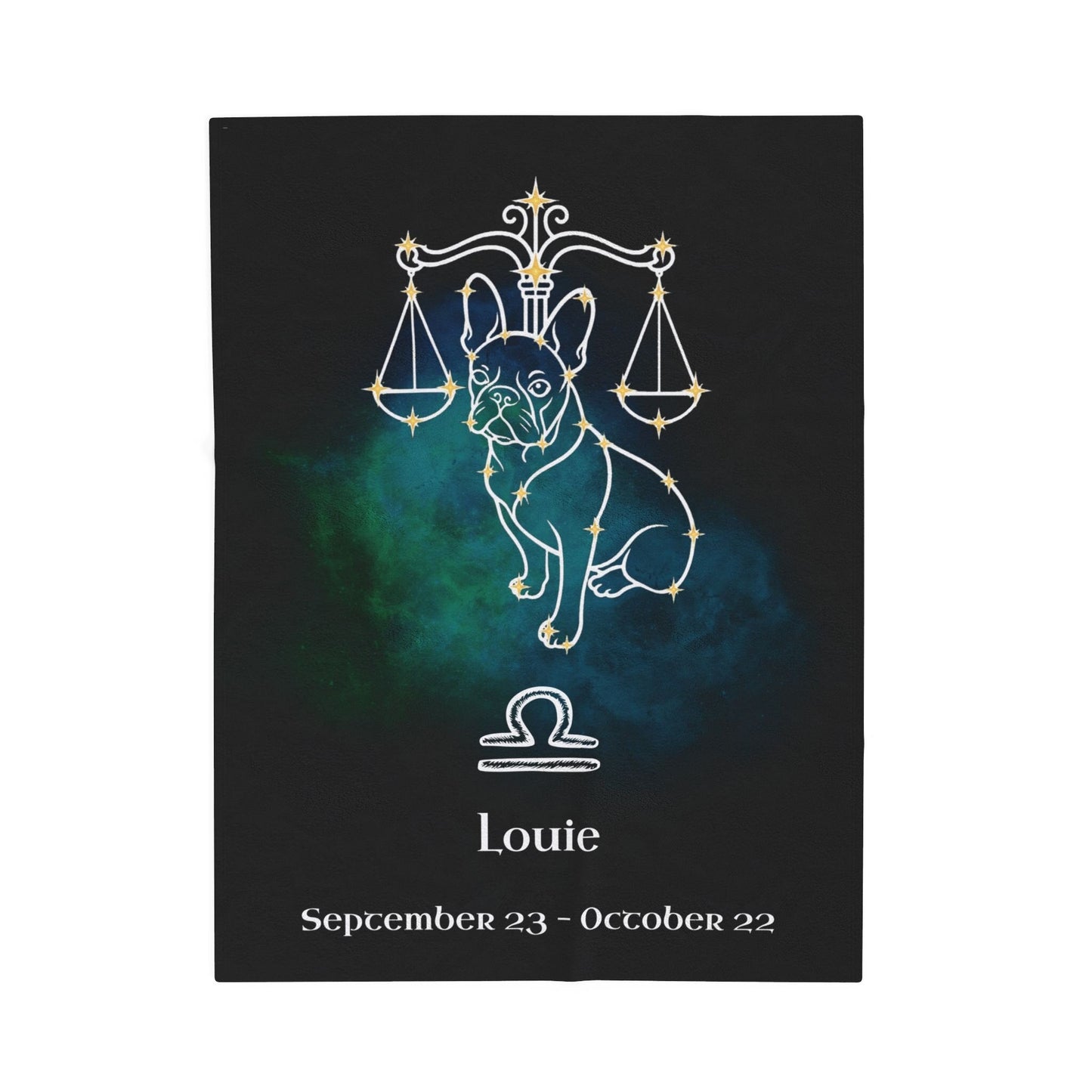 Personalized Libra Dog Velveteen Blanket | Modern Sketch Photo Upload_Doggo Mojo_Velveteen Blankets_8