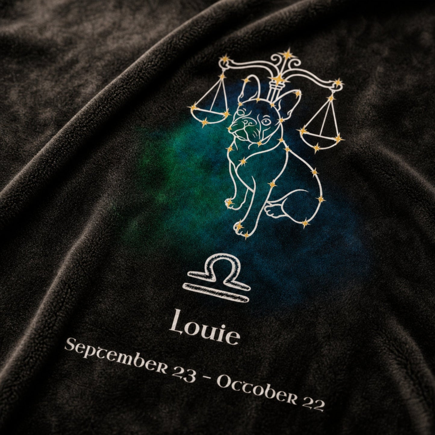 Personalized Libra Dog Velveteen Blanket | Modern Sketch Photo Upload_Doggo Mojo_Velveteen Blankets_3