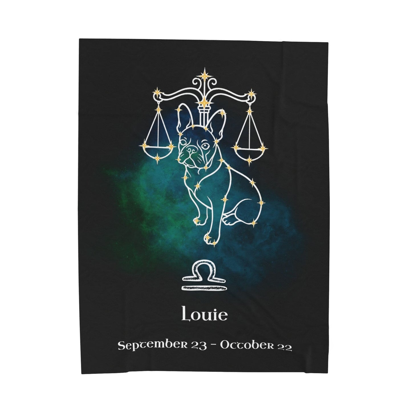Personalized Libra Dog Velveteen Blanket | Modern Sketch Photo Upload_Doggo Mojo_Velveteen Blankets_10