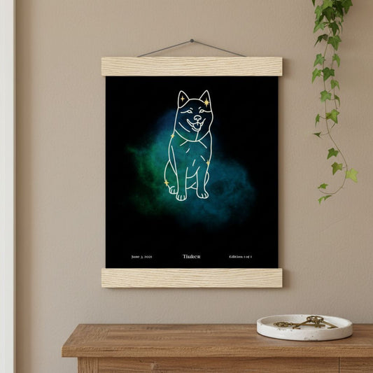 Personalized "Mini" Hanging Art Print | "Gotcha Day" Star Map with Your Dog's Photo & Name_Doggo Mojo_Prints_1