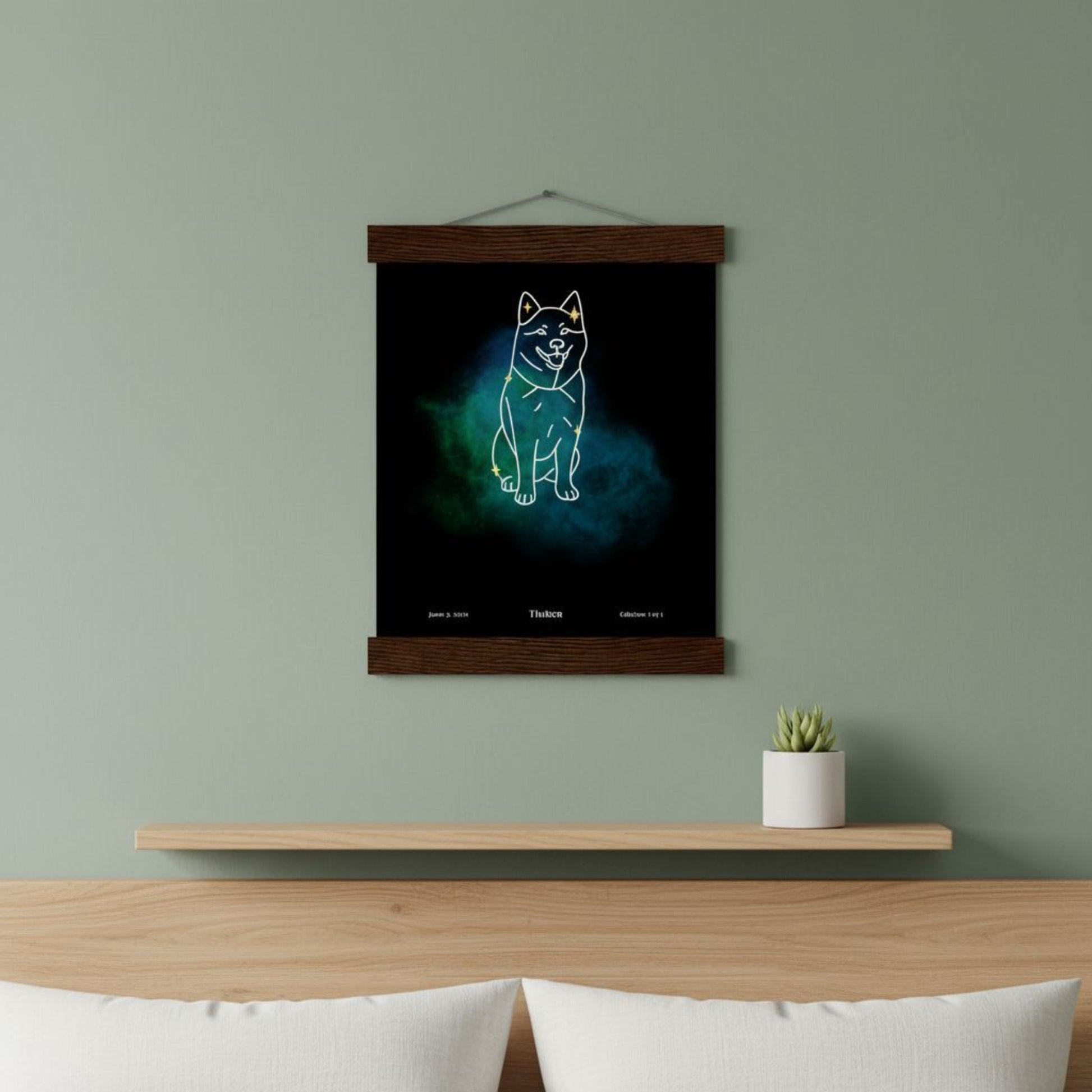 Personalized "Mini" Hanging Art Print | "Gotcha Day" Star Map with Your Dog's Photo & Name_Doggo Mojo_Prints_2