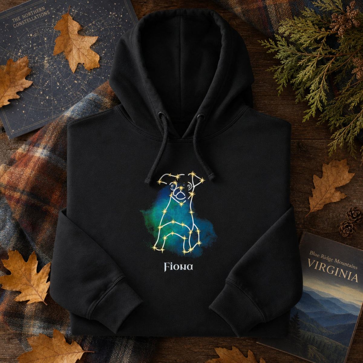 Personalized Mystic Dog Hoodie | Celestial Line Art Fleece_Doggo Mojo_Hoodie_4
