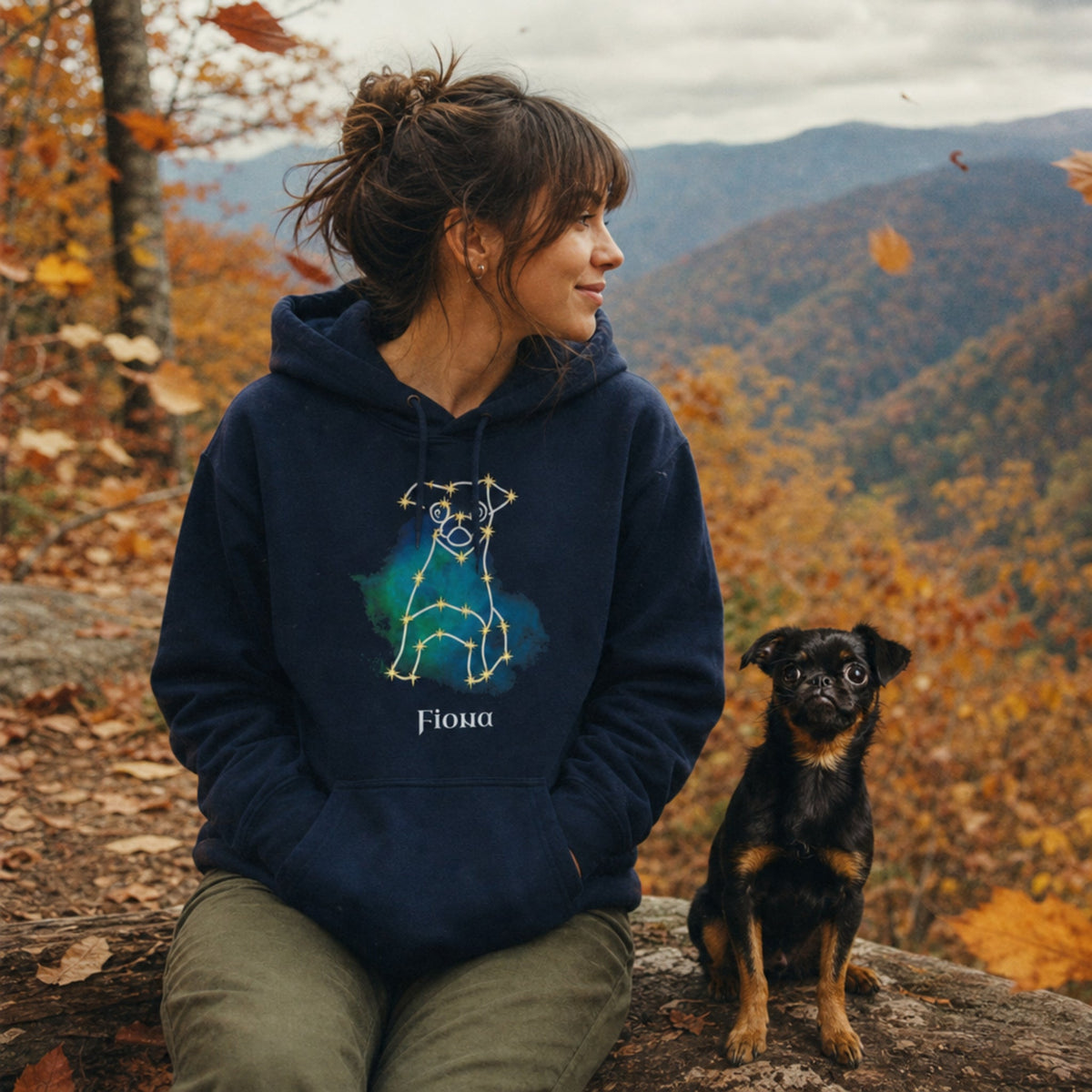Personalized Mystic Dog Hoodie | Celestial Line Art Fleece_Doggo Mojo_Hoodie_2