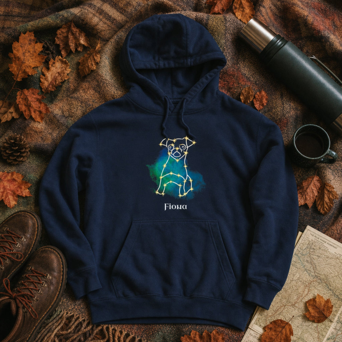 Personalized Mystic Dog Hoodie | Celestial Line Art Fleece_Doggo Mojo_Hoodie_5