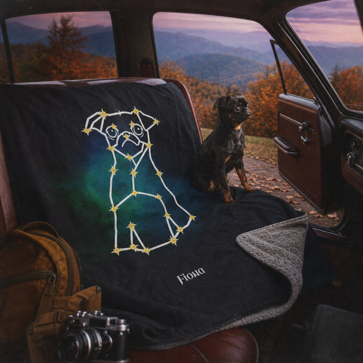 Personalized Mystic Dog Sherpa Blanket | Modern Sketch Photo Upload_Doggo Mojo_Sherpa Blankets_3