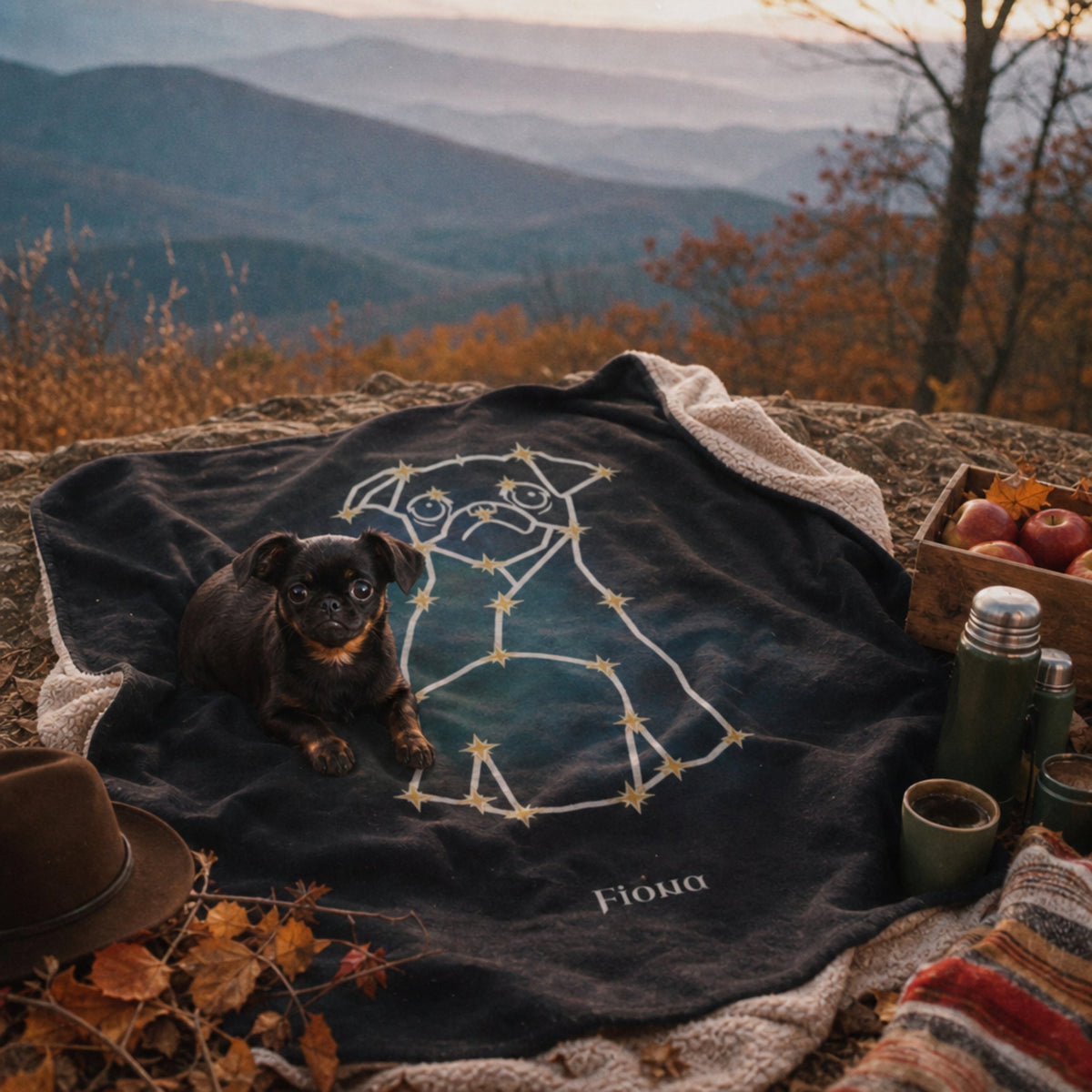Personalized Mystic Dog Sherpa Blanket | Modern Sketch Photo Upload_Doggo Mojo_Sherpa Blankets_4