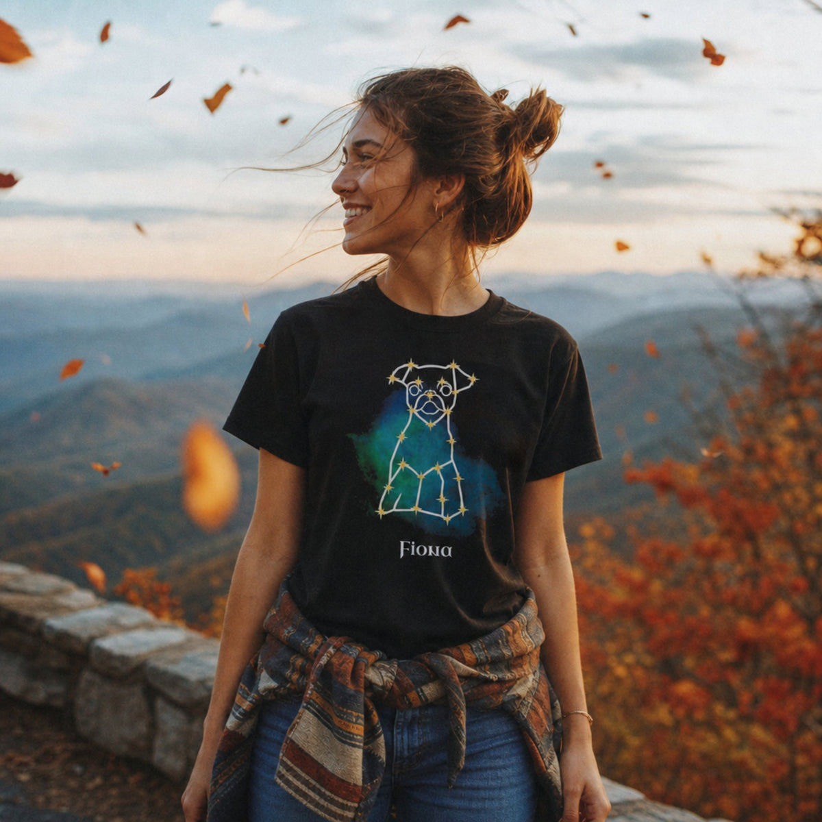 Personalized Mystic Dog T-Shirt | Celestial Line Art Comfort Colors Tee_Doggo Mojo_T-shirts_3