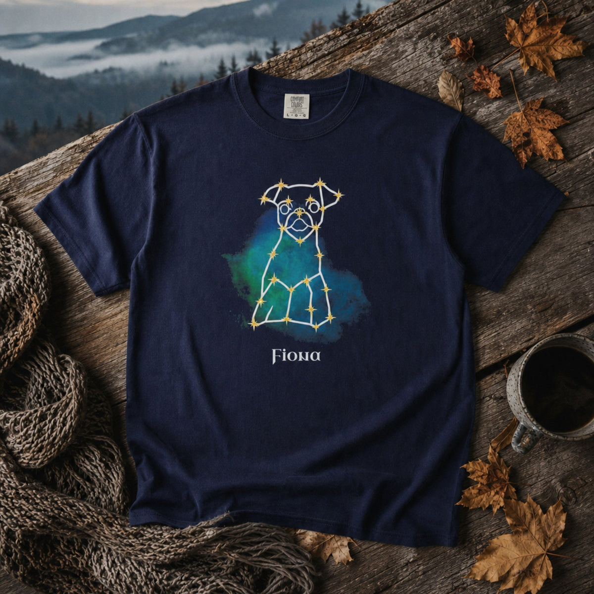 Personalized Mystic Dog T-Shirt | Celestial Line Art Comfort Colors Tee_Doggo Mojo_T-shirts_5