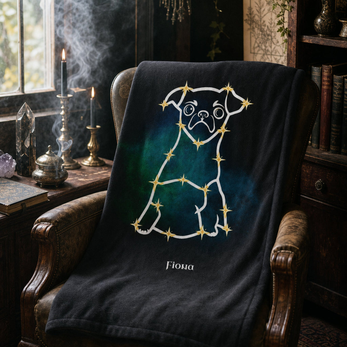 Personalized Mystic Dog Velveteen Blanket | Modern Sketch Photo Upload_Doggo Mojo_Velveteen Blankets_3