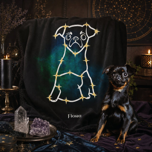 Personalized Mystic Dog Velveteen Blanket | Modern Sketch Photo Upload_Doggo Mojo_Velveteen Blankets_2