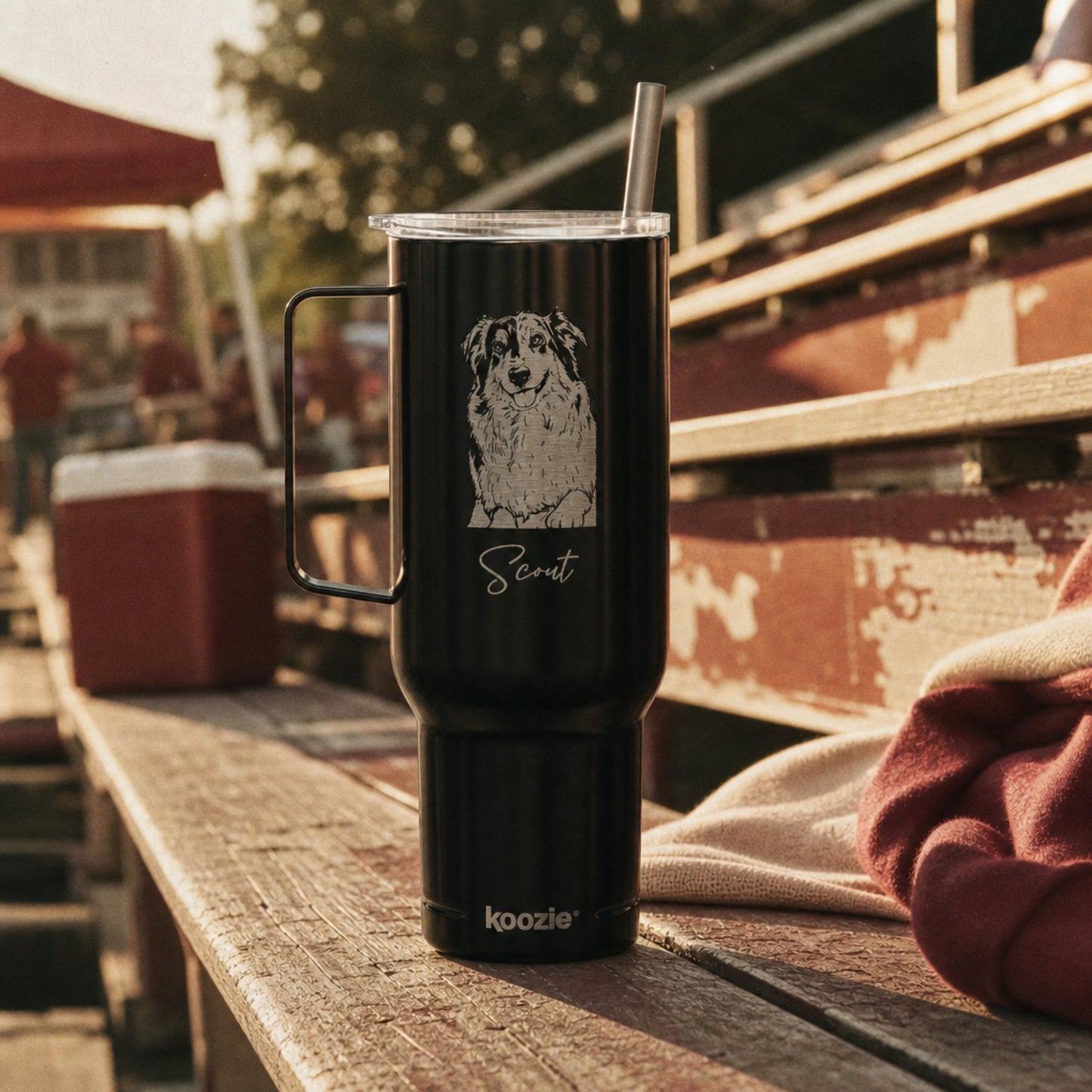 Personalized Norman Dog 40oz Recycled Travel Tumbler | Modern Sketch Custom Engraved_Doggo Mojo_Travel Tumbler_5