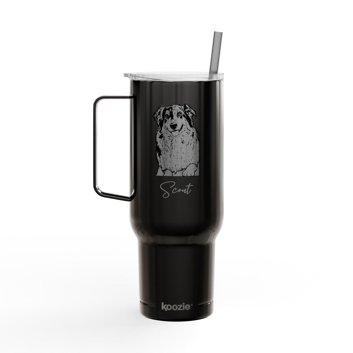 Personalized Norman Dog 40oz Recycled Travel Tumbler | Modern Sketch Custom Engraved_Doggo Mojo_Travel Tumbler_9