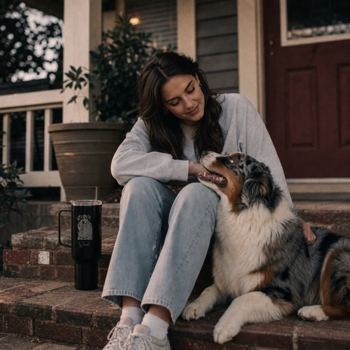 Personalized Norman Dog 40oz Recycled Travel Tumbler | Modern Sketch Custom Engraved_Doggo Mojo_Travel Tumbler_4