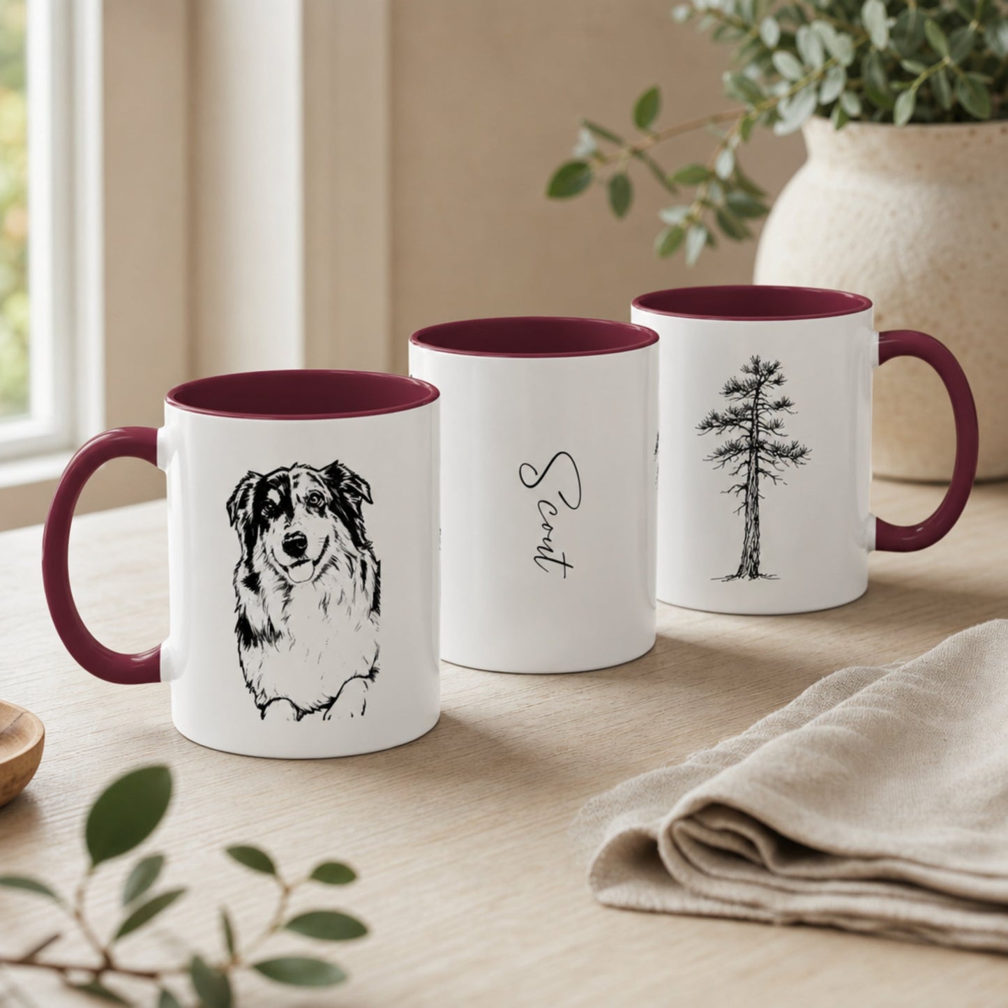 Personalized Norman Dog Ceramic Accent Mug | Modern Sketch Photo Upload_Doggo Mojo_Ceramic Mugs_3