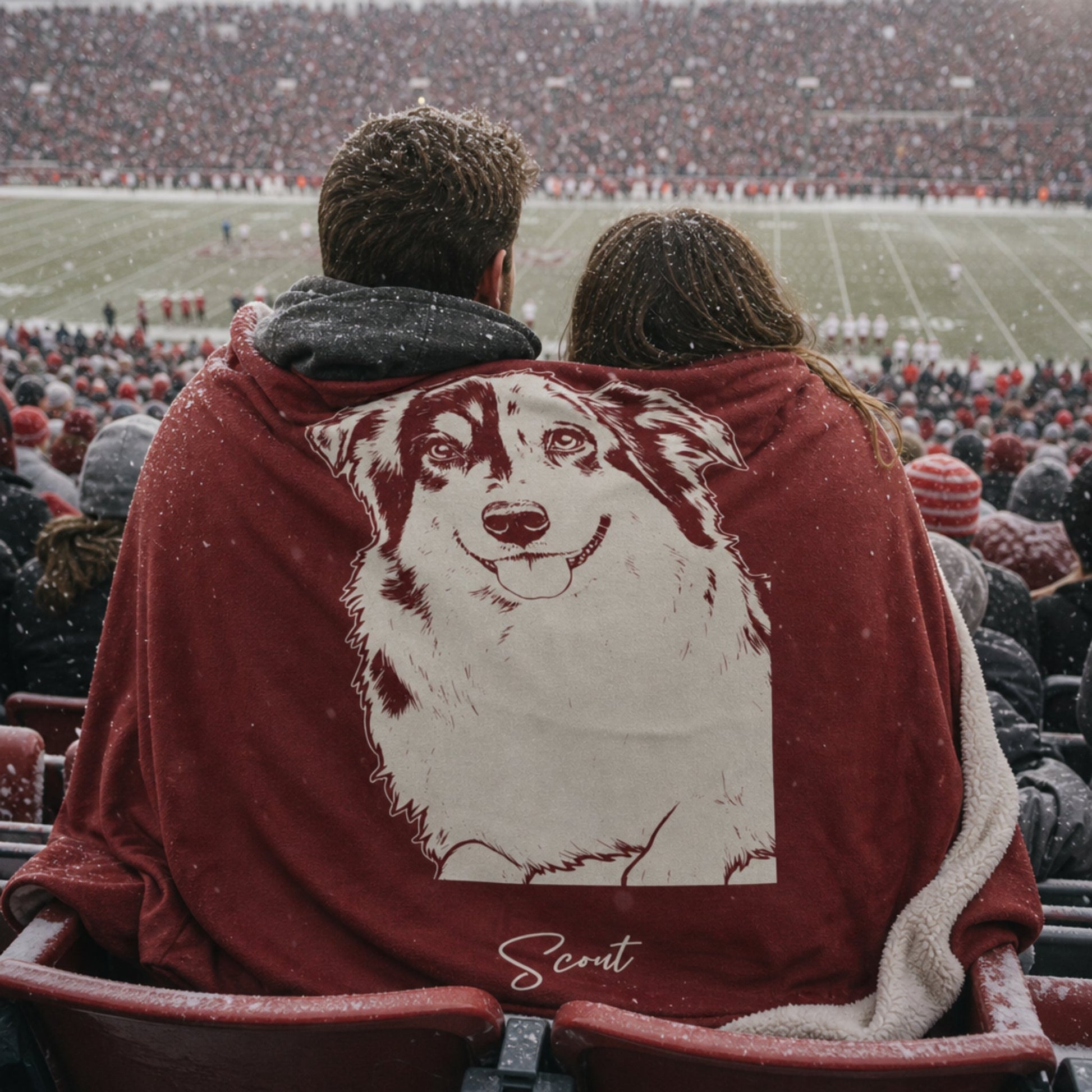 Personalized Norman Dog Sherpa Blanket | Modern Sketch Photo Upload_Doggo Mojo_Sherpa Blankets_1