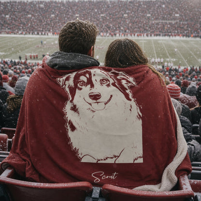 Personalized Norman Dog Sherpa Blanket | Modern Sketch Photo Upload_Doggo Mojo_Sherpa Blankets_1