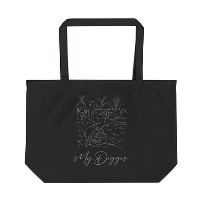 Personalized Organic Cotton Gusseted Tote Bag | Minimal Line Art with Your Dog's Photo & Name_Doggo Mojo_Tote Bags_7