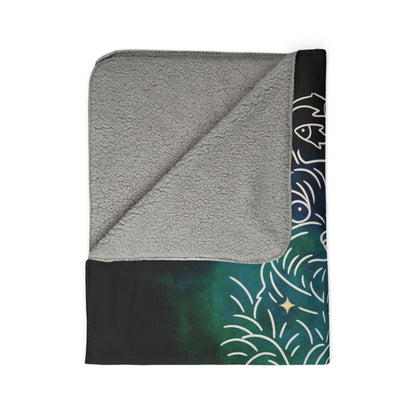 Personalized Pisces Dog Sherpa Blanket | Modern Sketch Photo Upload_Doggo Mojo_Blankets_9