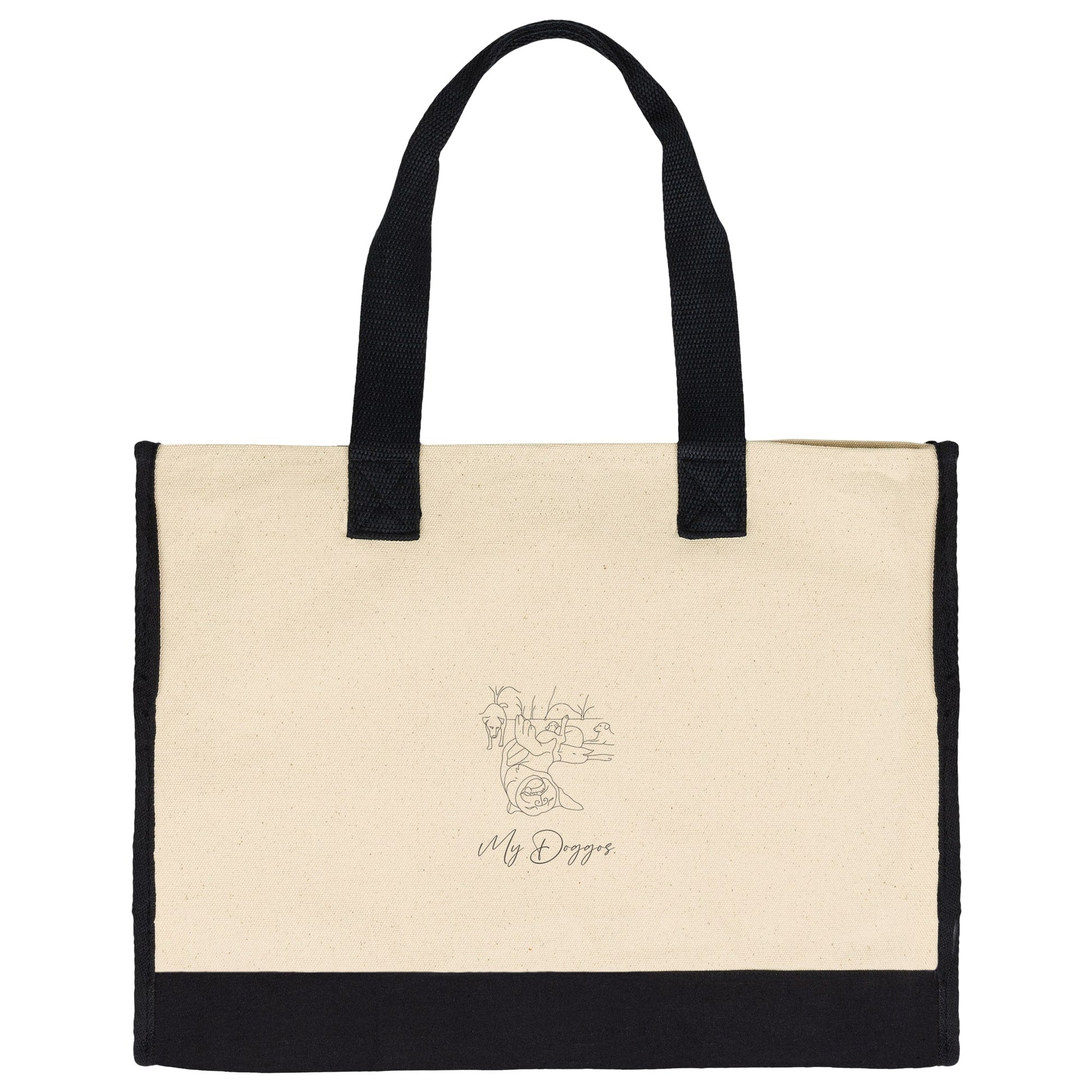 Personalized Premium Tote Bag: Minimal Line Art with Your Dog's Photo & Name_Doggo Mojo_Tote Bags_5