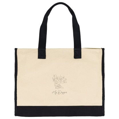 Personalized Premium Tote Bag: Minimal Line Art with Your Dog's Photo & Name_Doggo Mojo_Tote Bags_5