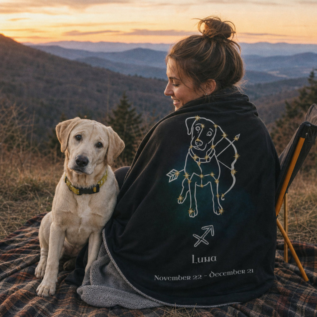Personalized Sagittarius Dog Sherpa Blanket | Modern Sketch Photo Upload_Doggo Mojo_Sherpa Blankets_4