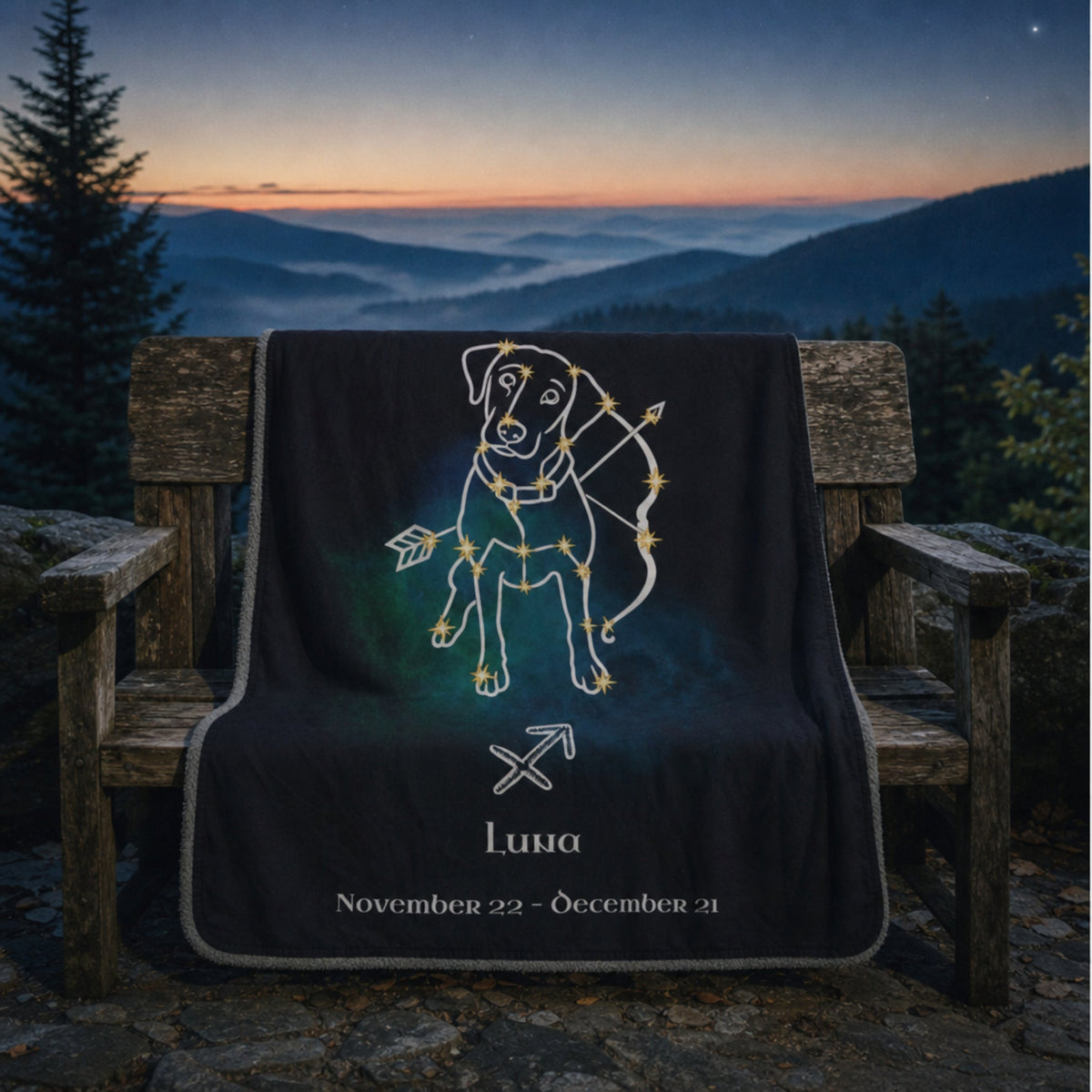 Personalized Sagittarius Dog Sherpa Blanket | Modern Sketch Photo Upload_Doggo Mojo_Sherpa Blankets_2
