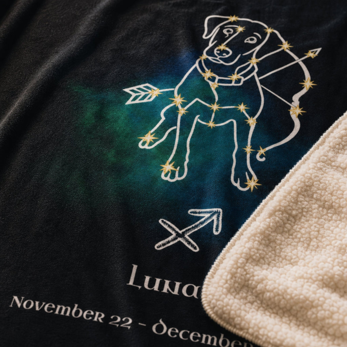 Personalized Sagittarius Dog Sherpa Blanket | Modern Sketch Photo Upload_Doggo Mojo_Sherpa Blankets_5