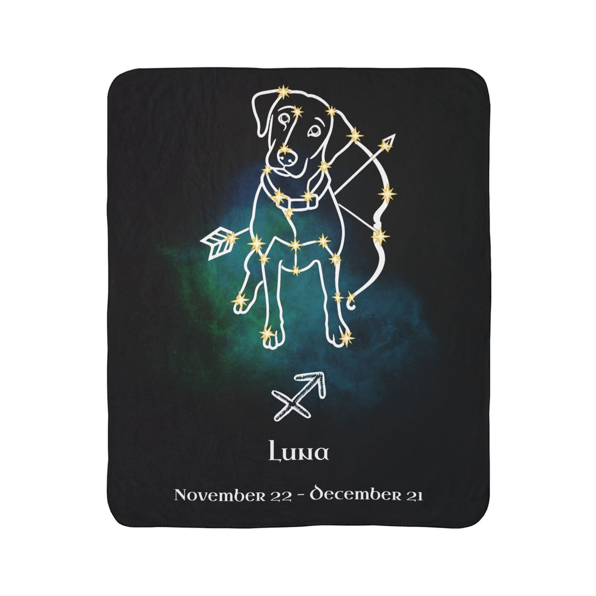Personalized Sagittarius Dog Sherpa Blanket | Modern Sketch Photo Upload_Doggo Mojo_Sherpa Blankets_8
