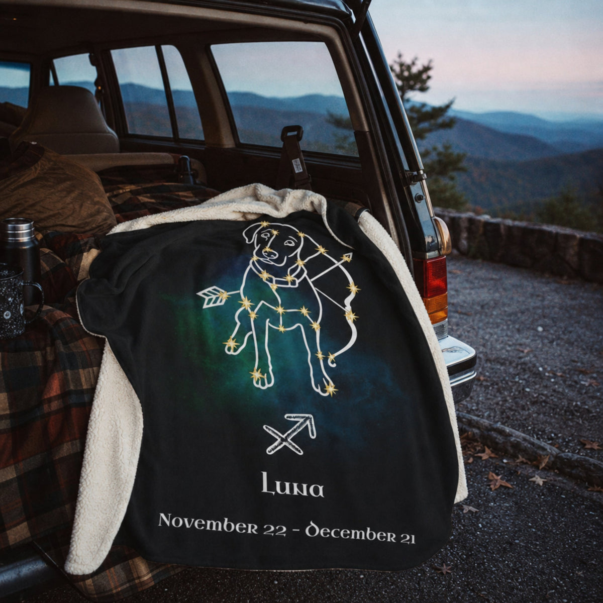Personalized Sagittarius Dog Sherpa Blanket | Modern Sketch Photo Upload_Doggo Mojo_Sherpa Blankets_3
